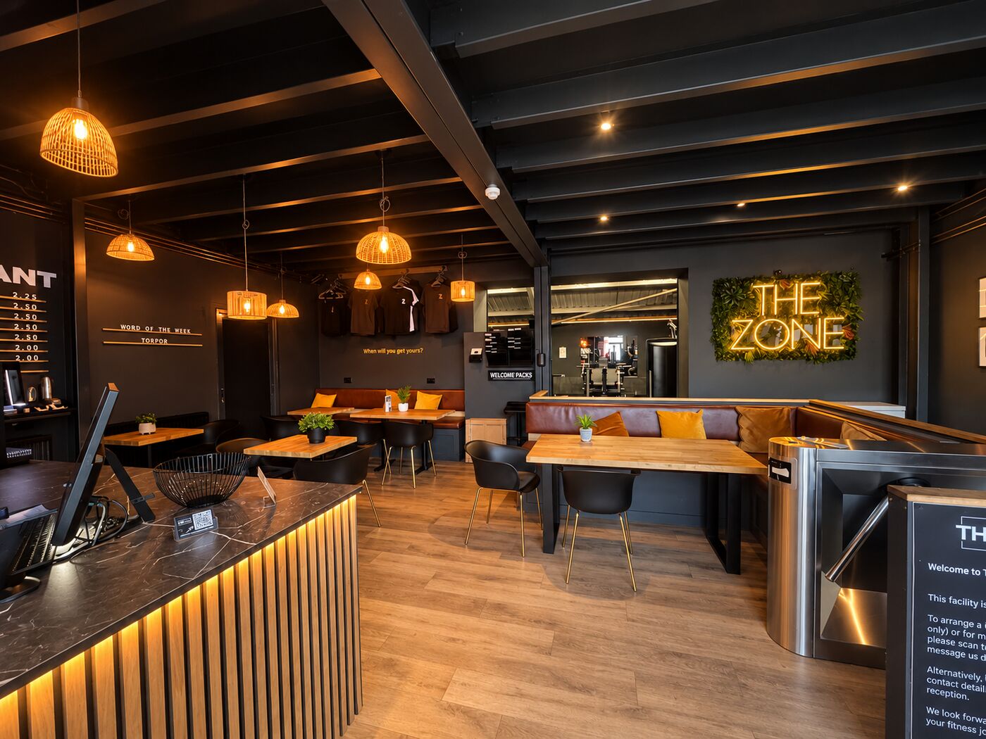 Lounge seating in the coffee area